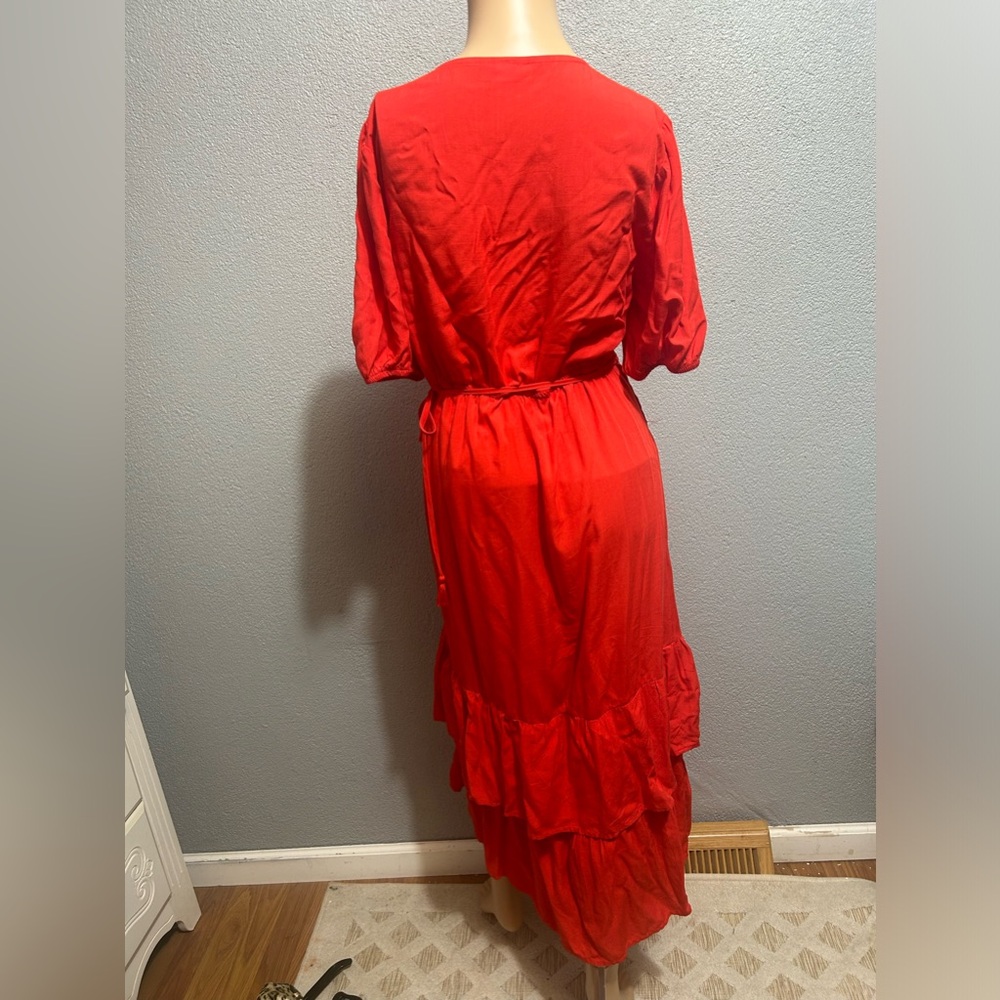 Knox Rose wrap tiered midi dress size medium - Picture 6 of 12